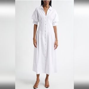 Cing à Sept Monty Pleated Midi Dress Size 4